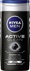Gel za prhanje Nivea, men, active clean, 250ml